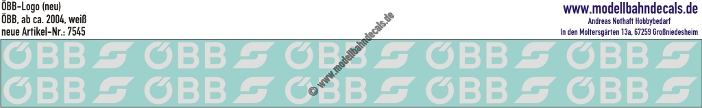 Nass-Schiebebilder: ÖBB-Logo neu Weiss - ab ca. 2004. Artikel-Nummer: 7545