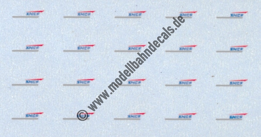 "Nass-Schiebebilder: Sonderangebot Spur N: SNCF-Logo Grau/Blau/Rot, Verwendung von 1992 bis 2005 Artikel-Nummer: 8746"