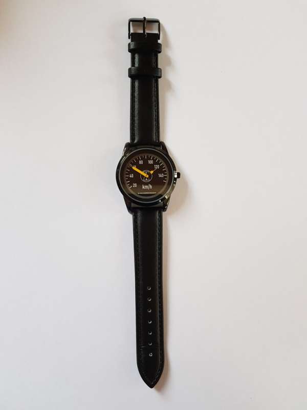 Armbanduhr Dampflok-Tacho (BR 74) Vmax 140 km/h, 40 mm Durchmesser, Lederarmband, Artikel-Nr. 9000