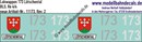 "Nass-Schiebebilder: Zusatzbeschriftung mit Wappen Lok 173 Lötschental für Re 4/4 der BLS, ab Epoche 3. Artikel-Nummer: 11173"