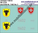 "Nass-Schiebebilder: Zusatzbeschriftung mit Wappen Lok 11402 Uri für Ae 6/6 der SBB, ab Epoche 3. Artikel-Nummer: 11402"