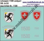 Nass-Schiebebilder: Zusatzbeschriftung mit Wappen Lok 11500 Landquart für Ae 6/6 der SBB, ab Epoche 3. Artikel-Nummer: 11500