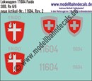 "Nass-Schiebebilder: Zusatzbeschriftung mit Wappen Lok 11604 Faido für Re 6/6 der SBB, ab Epoche 3. Artikel-Nummer: 11604"