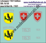 Nass-Schiebebilder: Zusatzbeschriftung mit Wappen Lok 11631 Dulliken für Re 6/6 der SBB, ab Epoche 3. Artikel-Nummer: 11631