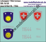 Nass-Schiebebilder: Zusatzbeschriftung mit Wappen Lok 11644 Cornaux für Re 6/6 der SBB, ab Epoche 3. Artikel-Nummer: 11644