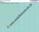 "Nass-Schiebebilder: Loknummern DB Diesel 211-290, Elfenbein/Ozeanblau/Weiss. Artikel-Nummer: 1395"