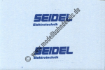 Nass-Schiebebilder: Sonderangebot Spur H0: Werbeaufschrift Seidel Elektrotechnik, Blau, Artikel-Nummer: 18203