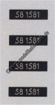 Nass-Schiebebilder: Sonderangebot Spur H0: 4 Loknummern 58 1581 Silber auf Schwarz, Artikel-Nummer: 18246