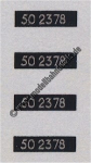 Nass-Schiebebilder: Sonderangebot Spur H0: 4 Loknummern 50 2378 Silber auf Schwarz, Artikel-Nummer: 18248