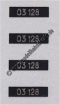 Nass-Schiebebilder: Sonderangebot Spur H0: 4 Loknummern 03 128 Silber auf Schwarz, Artikel-Nummer: 18249