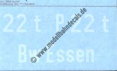 Nass-Schiebebilder: Sonderangebot Maßstab 1:8! Gewichts und Bw-Angaben (Essen), Weiss, Artikel-Nummer: 18273