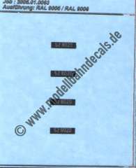 Nass-Schiebebilder: Sonderangebot Spur TT: Loknummern 52 8020 Silber auf Schwarz , Artikel-Nummer: 18278