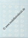 "Nass-Schiebebilder: Sonderangebot Spur H0: Symbole/Logos der sowjetischen Eisenbahn SZD, Weiss Artikel-Nummer: 19000"