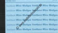 "Nass-Schiebebilder: Sonderangebot Spur H0: Anschriften hellblau für Landhaus Mira-Wallgau. Artikel-Nummer: 19031