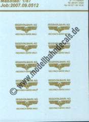 Nass-Schiebebilder: Sonderangebot Spur H0: Wappen der Regentalbahn Golddruck. Artikel-Nummer: 19098