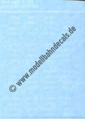 Nass-Schiebebilder: Sonderangebot Spur TT: je 16 Loknummern für 4 Loks der Baureihe 228; Artikel-Nummer: 19108