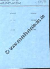 Nass-Schiebebilder: Sonderangebot Spur TT: Lok-Komplettbeschriftung DR 22 055; Artikel-Nummer: 19132