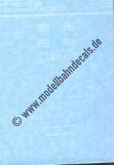 Nass-Schiebebilder: Sonderangebot Spur TT: Komplettbeschriftung für Lok 209 001-7 der DB; Artikel-Nummer: 19165