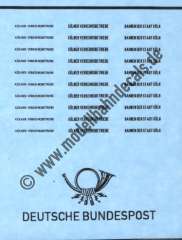 Nass-Schiebebilder: Sonderangebot Spur H0: diverse Anschriften Kölner Verkehrsbetriebe + Deutsche Bundespost. Artikel-Nummer: 19169