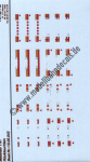Nass-Schiebebilder: Sonderangebot Spur H0: verschiedene Varianten von LKW-Rückleuchten. Artikel-Nummer: 19173