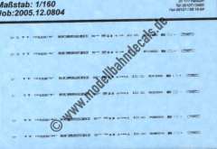 Nass-Schiebebilder: Sonderangebot Spur N: Längsträgeranschriften für 3 Personenwagen DB, schwarz, Artikel-Nummer: 19200