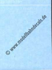 Nass-Schiebebilder: Sonderangebot Spur N: Personenwagen-Komplettbeschriftungen inkl. Klassenziffern für B/AB (vermutlich Donnerbüchsen) DB, Weiss, Artikel-Nummer: 19203