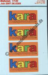 Nass-Schiebebilder: Sonderangebot Spur TT: Logo kara Holzprodukte, bunt, Artikel-Nummer: 19215