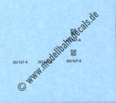 Nass-Schiebebilder: Sonderangebot Spur H0: Loknummern+bayerische Wappen, Lok 202 547-6, Artikel-Nummer: 19227
