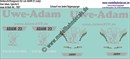 "Nass-Schiebebilder: Umbeschriftungssatz für Lok ADAM 23 (Judy), Silbern, Uwe Adam EVU GmbH, Epoche 6. Artikel-Nummer: 1957"