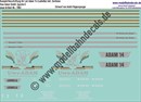 "Nass-Schiebebilder: Komplettbeschriftungs für Lok 14 (Ludmilla), Silbern + Zierstreifen, Uwe Adam EVU GmbH, Epoche 6. Artikel-Nummer: 1962"