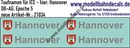 "Nass-Schiebebilder: Taufnamen für ICE ""Hannover"", DB-AG, Epoche 5. Artikel-Nummer: 21034"