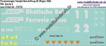 Nass-Schiebebilder: Personenwagen-Komplettbeschriftung Einheitswagen Klasse AB (Wagen 1566) der RhB (Rhätische Bahn), Epoche 4, Entwurf Tröger-2m. Artikel-Nummer: 210730