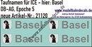"Nass-Schiebebilder: Taufnamen für ICE ""Basel"", DB-AG, Epoche 5. Artikel-Nummer: 21120"