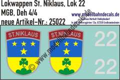 Nass-Schiebebilder: Taufnamen für Triebwagen St. Niklaus Deh 4/4, MGB, Epoche 3-4. Artikel-Nummer: 25022