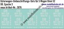 "Nass-Schiebebilder: 5x2 Umbeschriftungs-Sets für Güterwagen Gattung Omm 52, DB, Epoche 3. Artikel-Nummer: 3076"