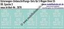 "Nass-Schiebebilder: 5x2 Umbeschriftungs-Sets für Güterwagen Gattung Omm 55, DB, Epoche 3. Artikel-Nummer: 3078"