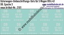 "Nass-Schiebebilder: 5x2 Umbeschriftungs-Sets für Güterwagen Gattung OOtz 43, DB, Epoche 3. Artikel-Nummer: 3101"