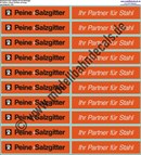 "Nass-Schiebebilder: zu 3170: 2x10 Werbeschilder ""Peine und Salzgitter"" Schwarz/Weiss auf Orange. Artikel-Nummer: 3173"
