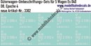 "Nass-Schiebebilder: 5x2 Umbeschriftungs-Sets für Güterwagen Gattung Es 040, DB, Epoche 4. Artikel-Nummer: 3302"