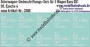 "Nass-Schiebebilder: 5x2 Umbeschriftungs-Sets für Güterwagen Gattung Eaos 051, DB, Epoche 4. Artikel-Nummer: 3308"