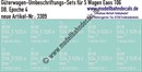 "Nass-Schiebebilder: 5x2 Umbeschriftungs-Sets für Güterwagen Gattung Eaos 106, DB, Epoche 4. Artikel-Nummer: 3309"