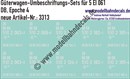 "Nass-Schiebebilder: 5x2 Umbeschriftungs-Sets für Güterwagen Gattung El 061, DB, Epoche 4. Artikel-Nummer: 3313"