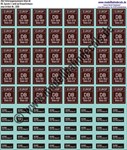 "Nass-Schiebebilder: 20x2 Güterwagennummern DB-EUROP Omm 46, (Weiss auf Braun, bzw. auf Schwarz). Artikel-Nummer: 3350"