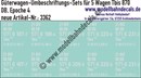 "Nass-Schiebebilder: 5x2 Umbeschriftungs-Sets für Güterwagen Gattung Tbis 870, DB, Epoche 4. Artikel-Nummer: 3362"