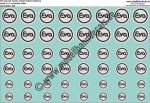 Nass-Schiebebilder: EVA-Logo Schwarz auf Weiss, 3 verschiedene Größen. Artikel-Nummer: 5331