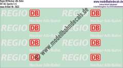 Nass-Schiebebilder: Zusatzbeschriftung DB Regio Neckar-Alb-Bahn, Rot/Weiss. Artikel-Nummer: 5622