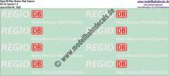 Nass-Schiebebilder: Zusatzbeschriftung DB Regio Main-Neckar-Ried-Express, Rot/Weiss. Artikel-Nummer: 5628