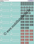 "Nass-Schiebebilder: Sylt-Shuttle, Logo, Lok-Anschriften auf Rot/Grau. Artikel-Nummer: 5630"