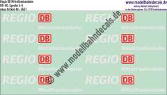 Nass-Schiebebilder: Zusatzbeschriftung DB Regio Mittelfrankenbahn, Rot/Weiss. Artikel-Nummer: 5631