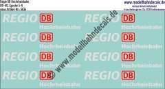 Nass-Schiebebilder: Zusatzbeschriftung DB Regio Hochrheinbahn, Rot/Weiss. Artikel-Nummer: 5634